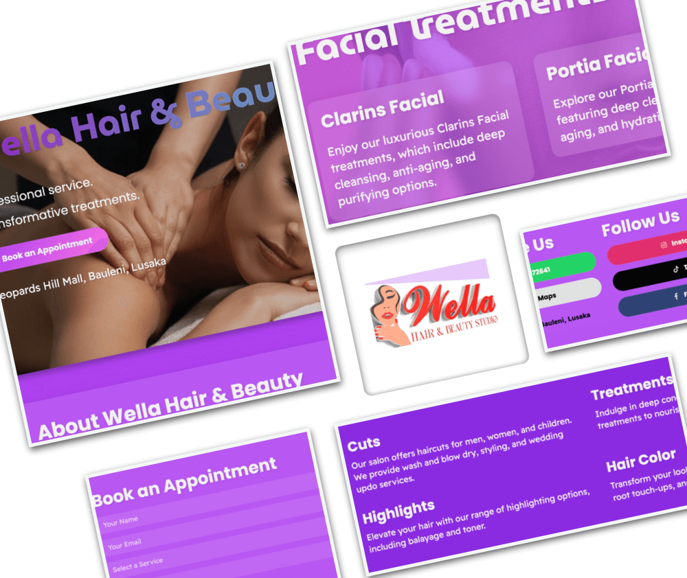 Wella Hair and Beauty website design